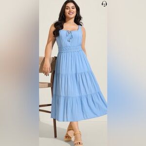 NWT Light Blue Sleeveless Tiered Dress -18/20 (2X)